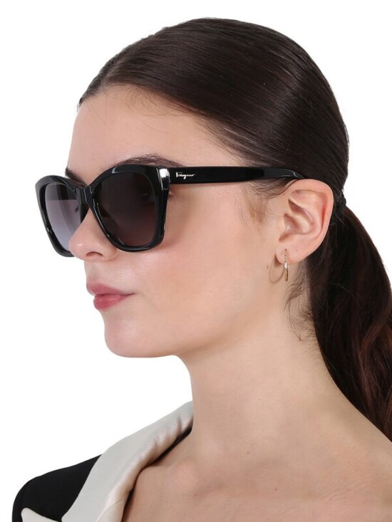 Salvatore Ferragamo SF957S 001 Cat Eye Sunglasses - Black / Grey main image 4
